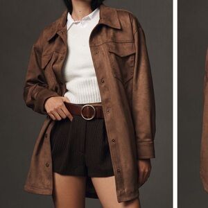 Relaxed Faux-Suede Shacket